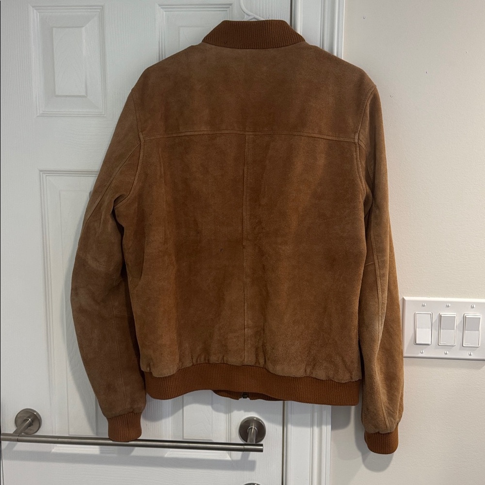 Rogue State Tan Suede Bomber Jacket (Size L) - Picture 9 of 13